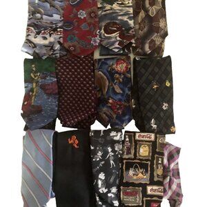 Vintage Men's Neck Ties Assorted Patterns~Michael Jordan~Looney Tunes~Lot of 13